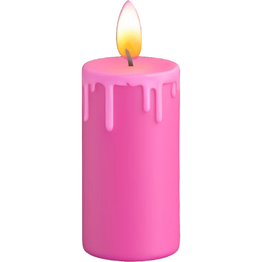 pink candle with a white outline emoji