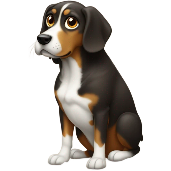 Dog sniffing poop emoji