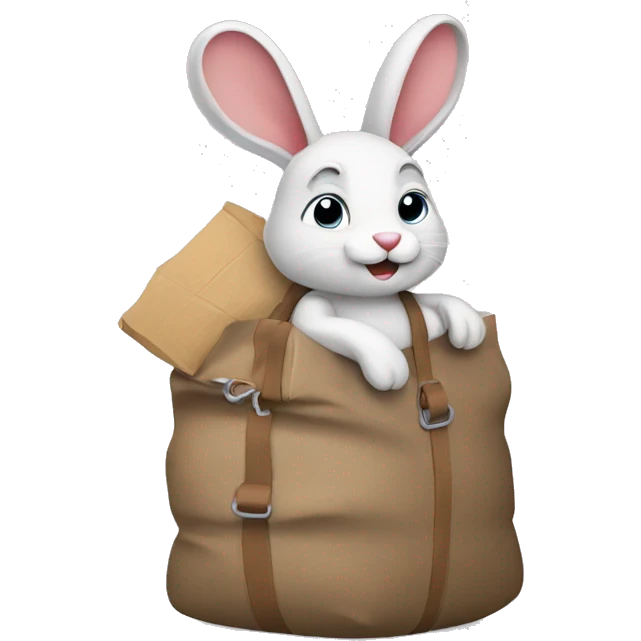 rabbit carry heavy bag emoji