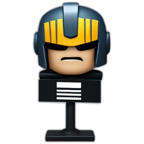 judge dredd with clapperboard visor emoji