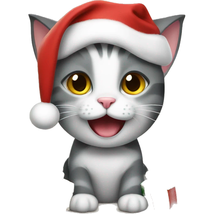 a cat celebrating christmas emoji