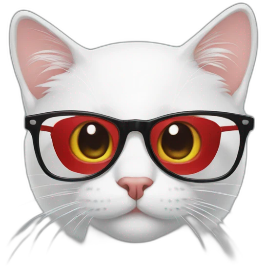 cat with red glasses emoji
