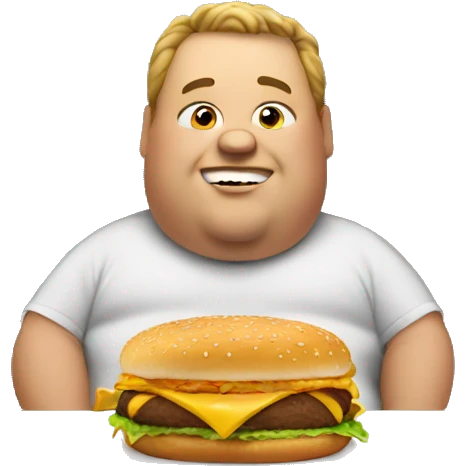 Fat guy eating McDonalds  emoji