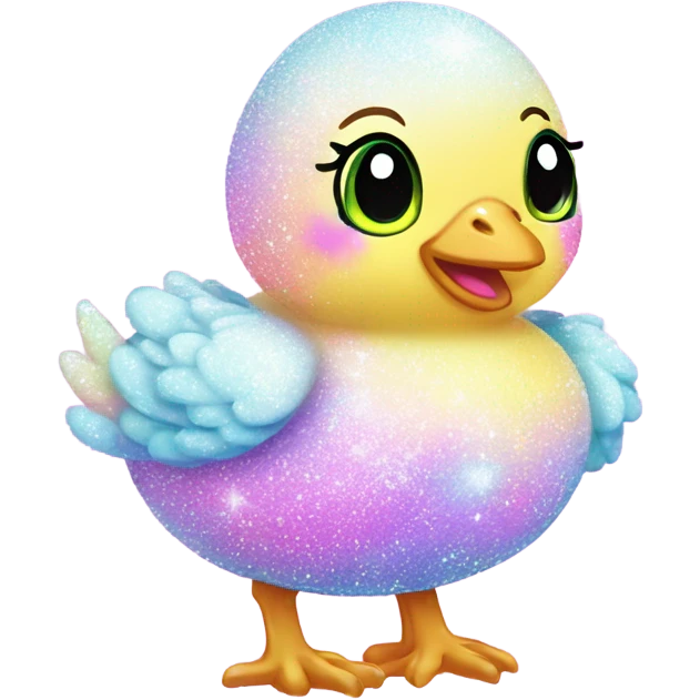 Lisa frank pastel sparkle easter chick emoji