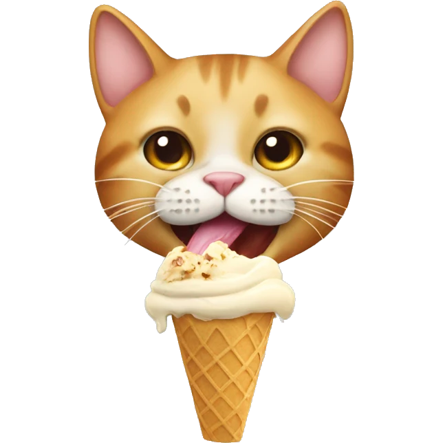 Cat eating icecream emoji