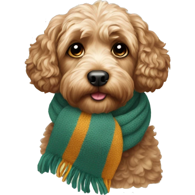 cockapoo with a scarf emoji