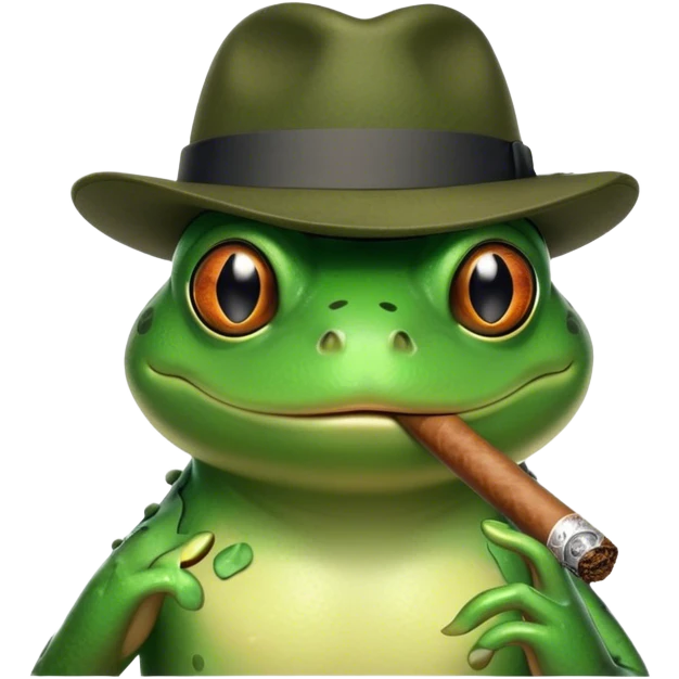 Frog with a fedora smoking a cigar  emoji