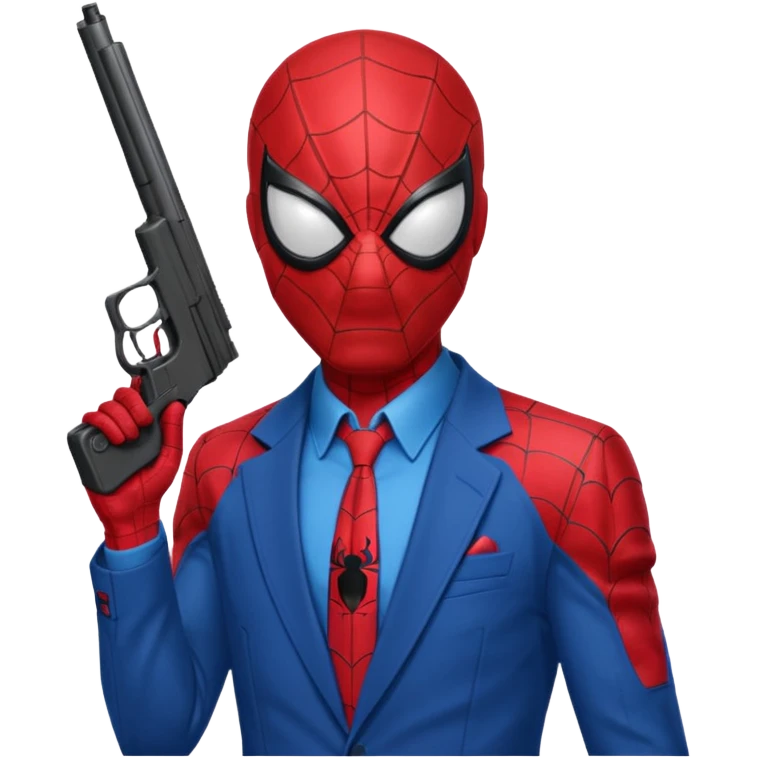 spiderman holding a gun to the side of his temple emoji