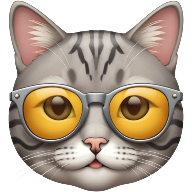 Cat with sunglasses short haired emoji