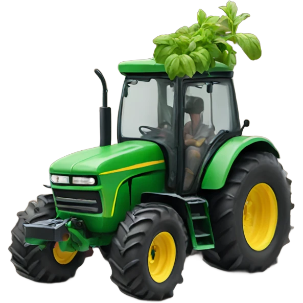 Tractor that is planting emoji