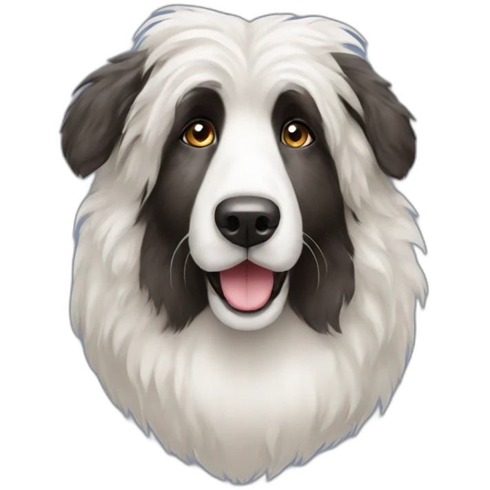 Dog old engliish sheepdog full-height emoji