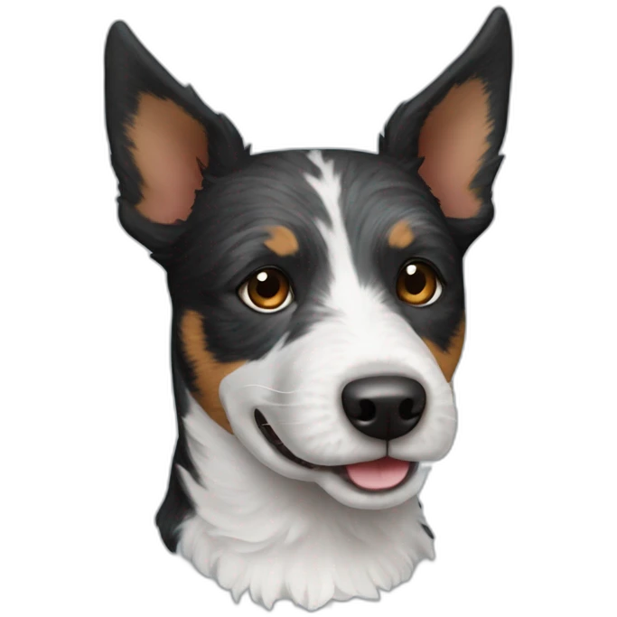Black and whiteterrier cattle dog emoji