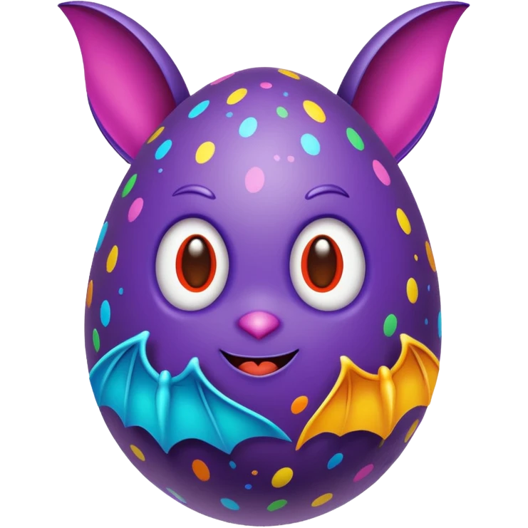 easter egg with bat emoji