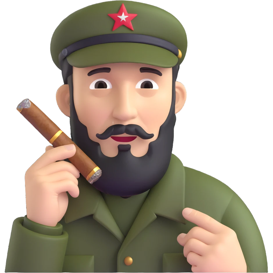 Fidel Castro with a cigar emoji
