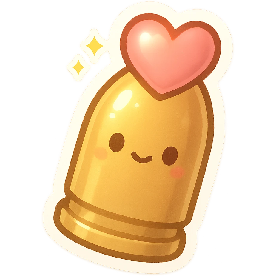 shiny bullet with a heart-shaped tip, glowing softly emoji