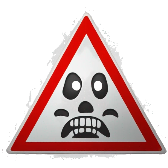 goofy danger warning sign monster emoji