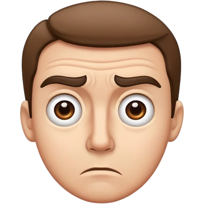 Confused face with furrowed brow and raised eyebrow emoji