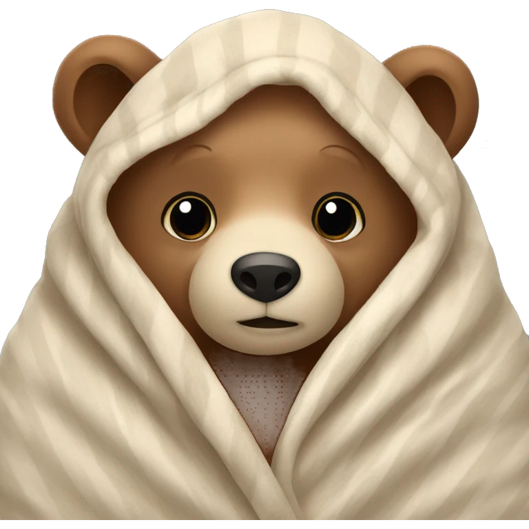 bear cozy in blanket emoji