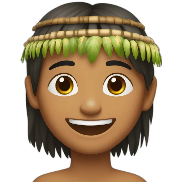 indigena de la amazonia ecuatoruiana sonriendo emoji
