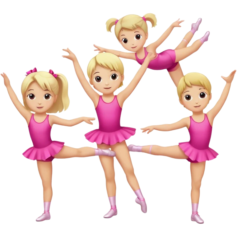 Dance gymnastics kids pink with blonde hair emoji