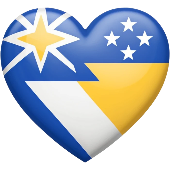 broken heart emoji styled with the Bosnian flag colors blue, yellow, and white, featuring the flag's stars and diagonal stripe emoji