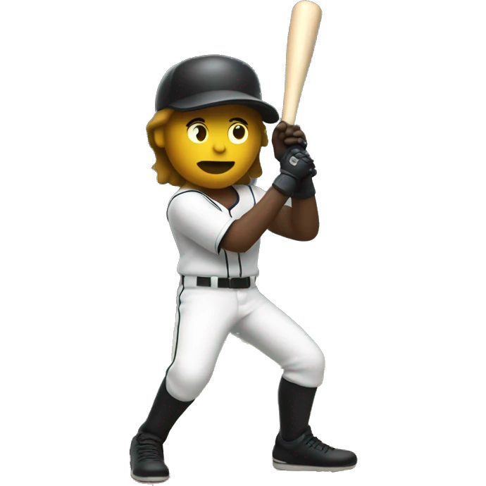 Baseball player with a guitar as bat emoji