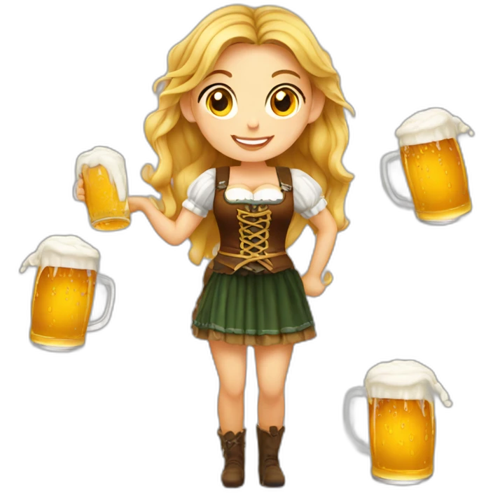 Octoberfest girl with beer emoji