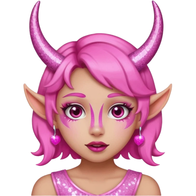 glitter pink girl naughty selfie glitter pink horns emoji