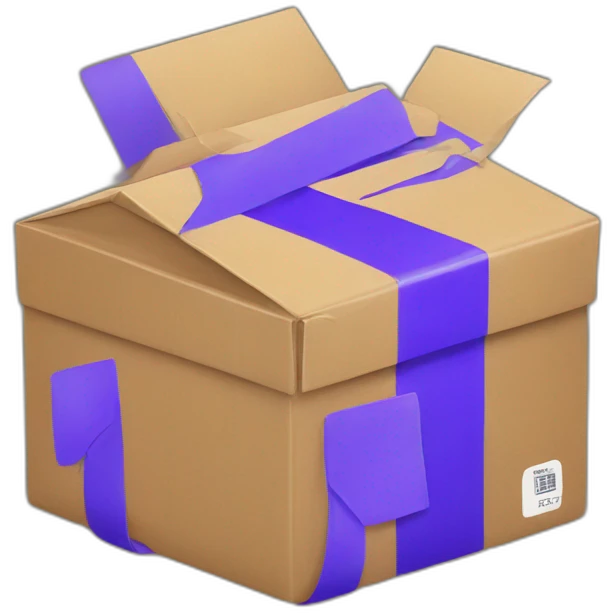 Blue fedex package emoji