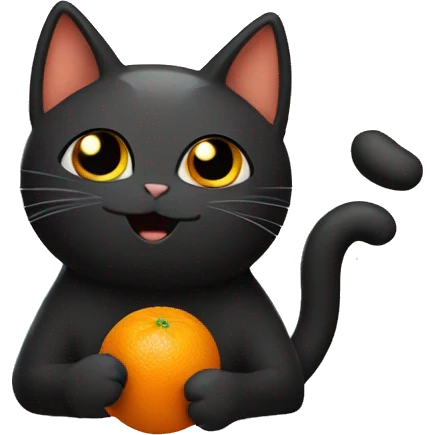 Black Cat and Orange Cat sing emoji