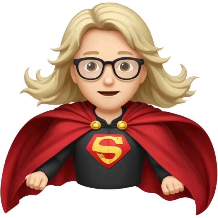long hair fly with glasses emoji
