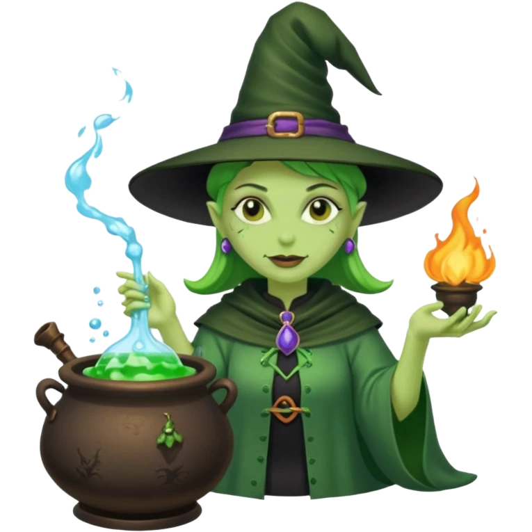 green witch cooking potion emoji