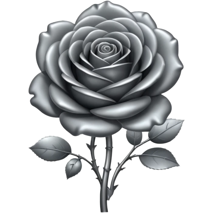 metallic gray chrome rose emoji