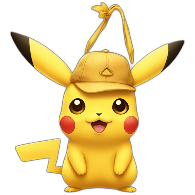 Pikachu with a hat emoji