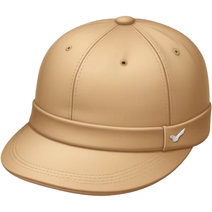 A beige Kangol flat cap from side view, isolated object, iOS emoji style, no human, light tan color emoji