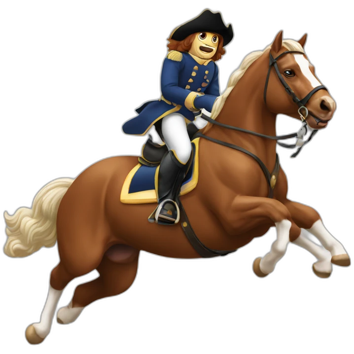 Cavalier a cheval qui saute un obstacle emoji