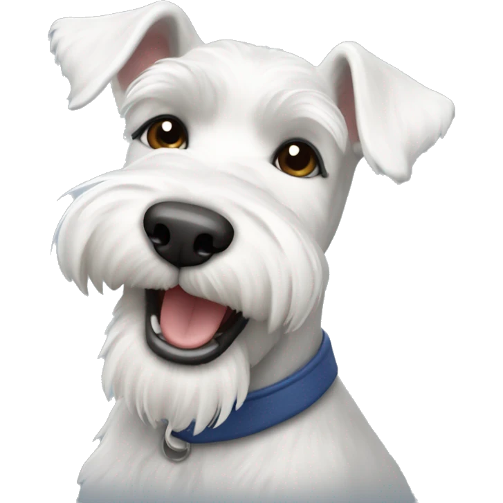 white miniature schnauzer smiling emoji