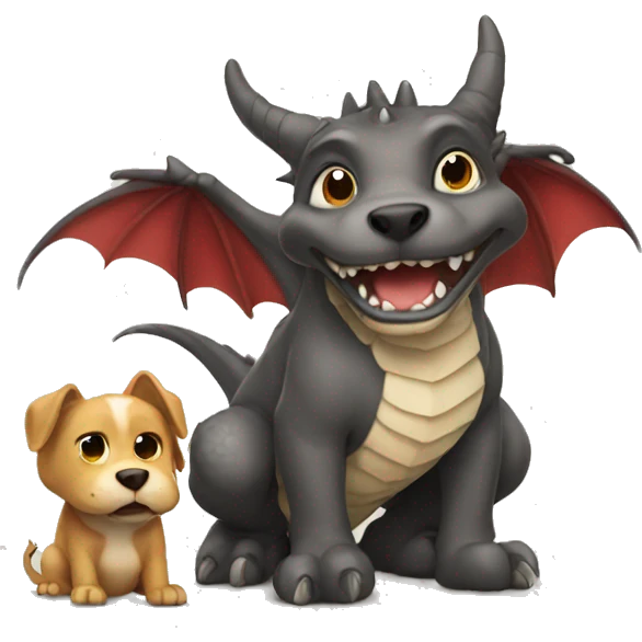 Dragon with dog emoji