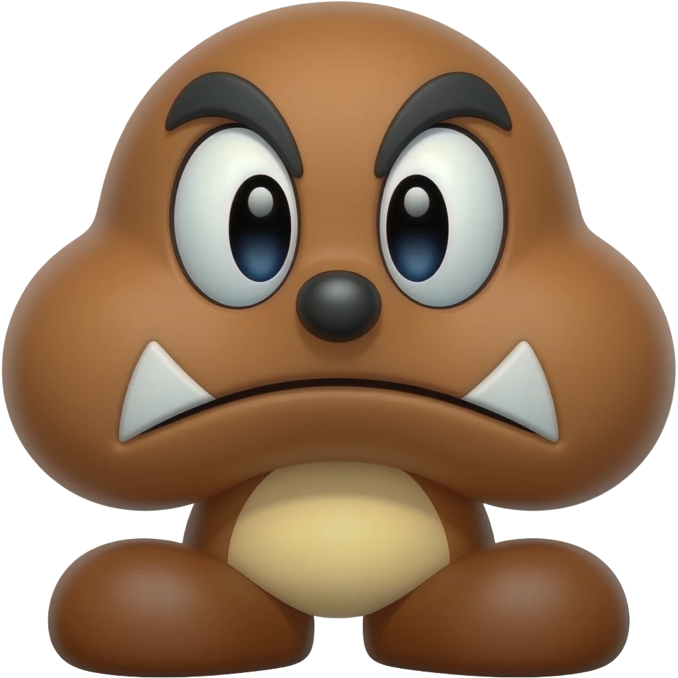 Goomba from mario emoji wihout mario nose emoji