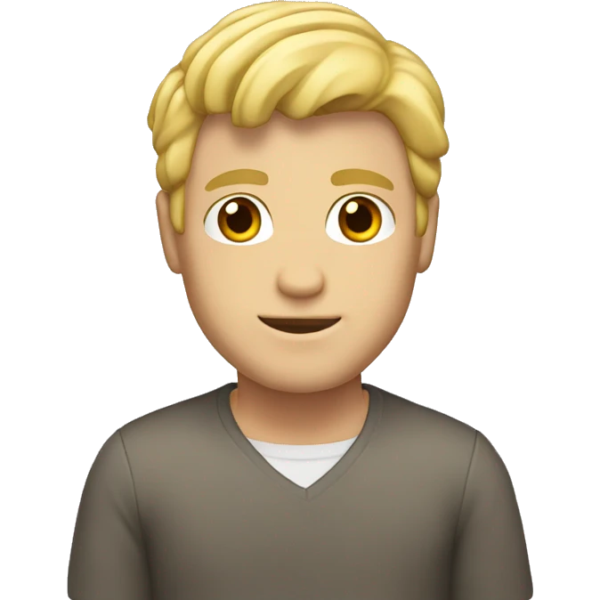 blond hair, male, brown eyes, wave emoji
