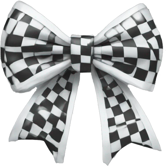 white checkered bow emoji