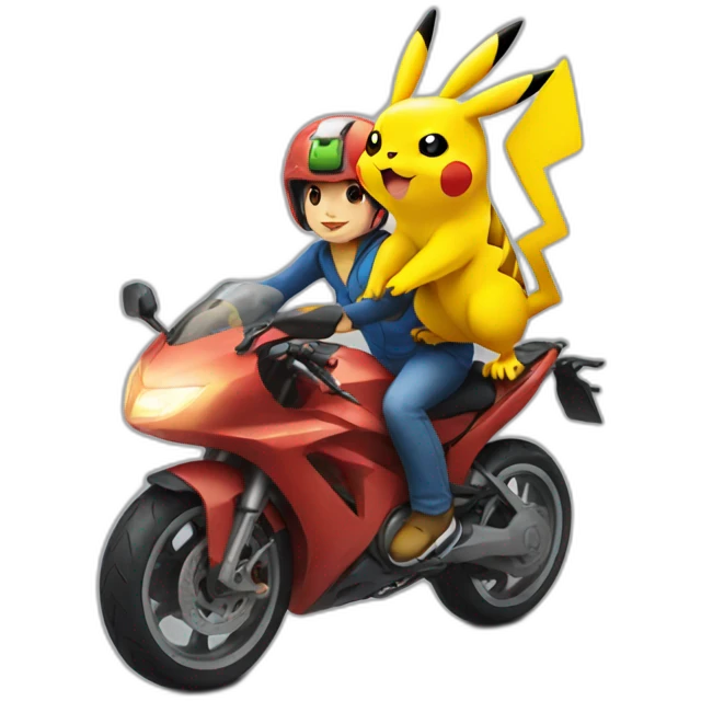 Pikachu on the bike emoji