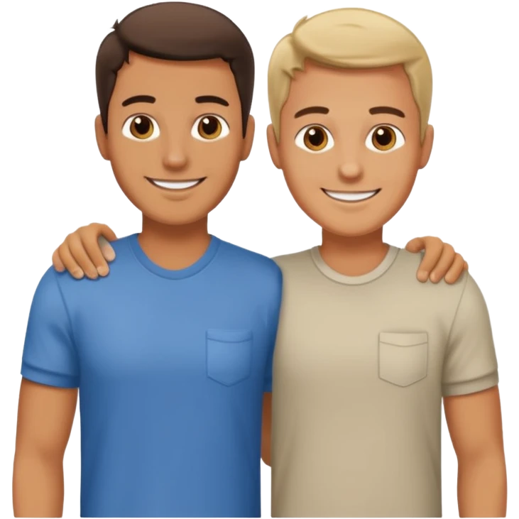 dos amigos hombres que comparten arquiler emoji