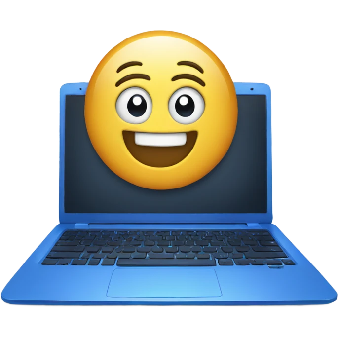Laptop BLUE Very happy  emoji