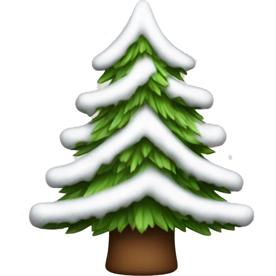 snowy christmas tree with brown ornaments emoji