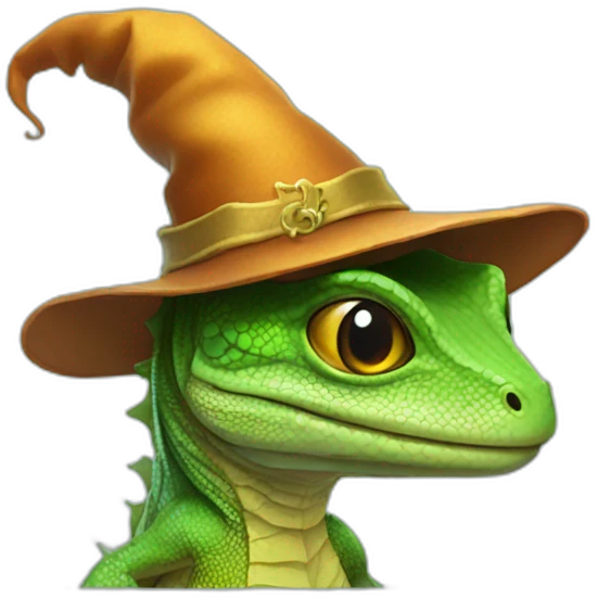 lizard with wizard hat emoji