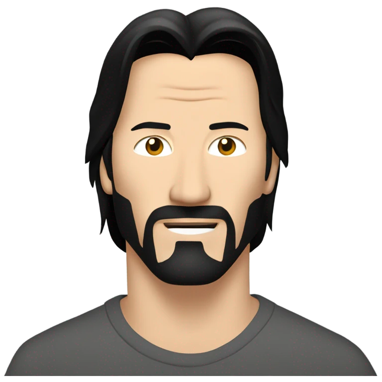 Keanu reevs without beard and wearing a t-shirt emoji