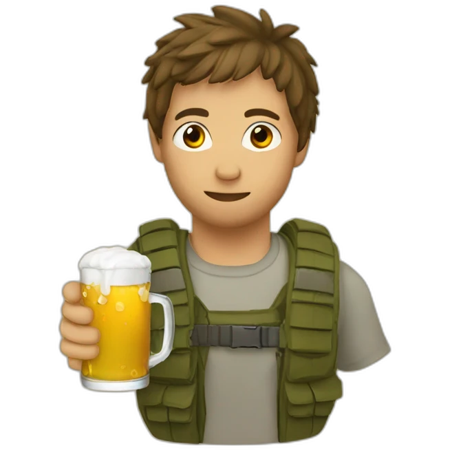 Insurgent drinking à beer emoji