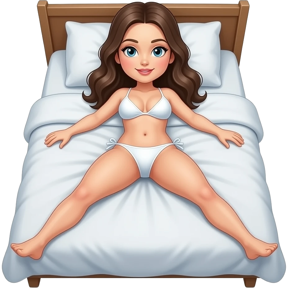 Naked girl big boobs and sexy pussy laying on a bed with her legs open emoji