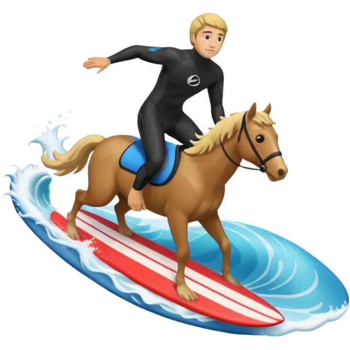 Man on horse surfing emoji